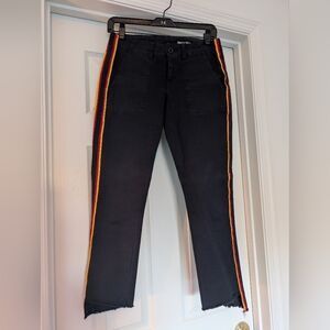 Pam & Gela Stylish Black Jeans with Colorful Stripes Zipper Front LaceUp Back25